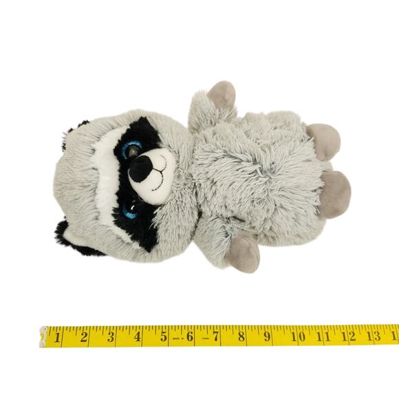 Hug Fun International Grey Racoon Plush Stuffed Animal Toy Blue Glitter Eyes - Picture 5 of 5